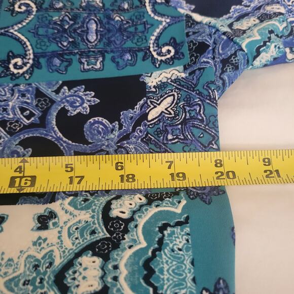 Ruby Road Women 1X Mid Sleeve Boho Hippy Whimsical Abstract Blues Greens Y2K - Picture 9 of 10